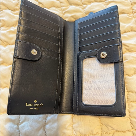 KATE SPADE Black & White Striped Wallet - EXCELLENT CONDITION - Picture 2 of 7
